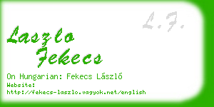 laszlo fekecs business card